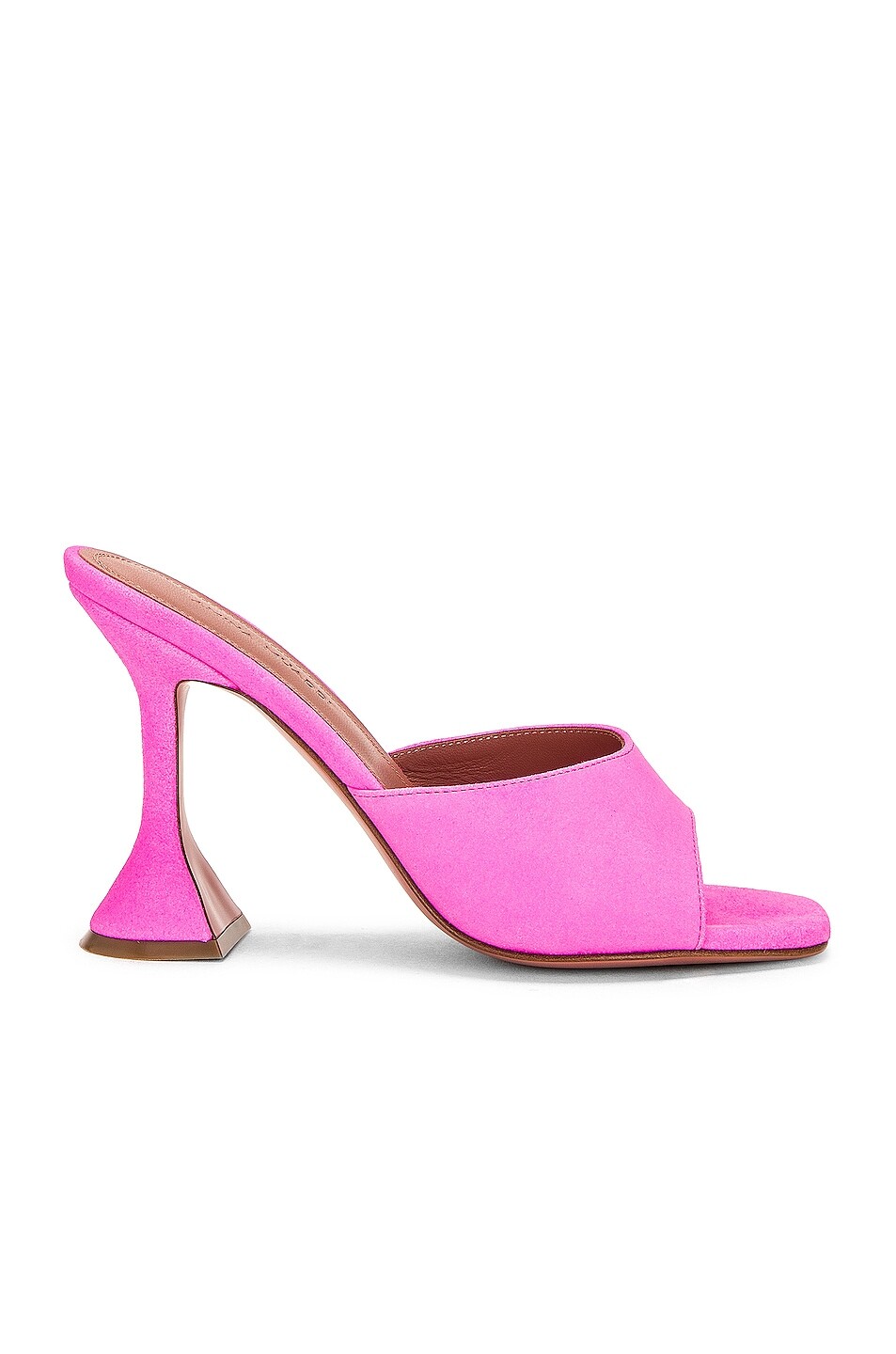 

Туфли Amina Muaddi Lupita Suede Slipper, цвет Fluo Pink