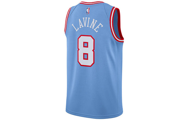Спортивная футболка nba city limited jersey sw fan edition 2019-2020 season chicago bulls zach lavine no. 8 blue Nike, синий — фото 2
