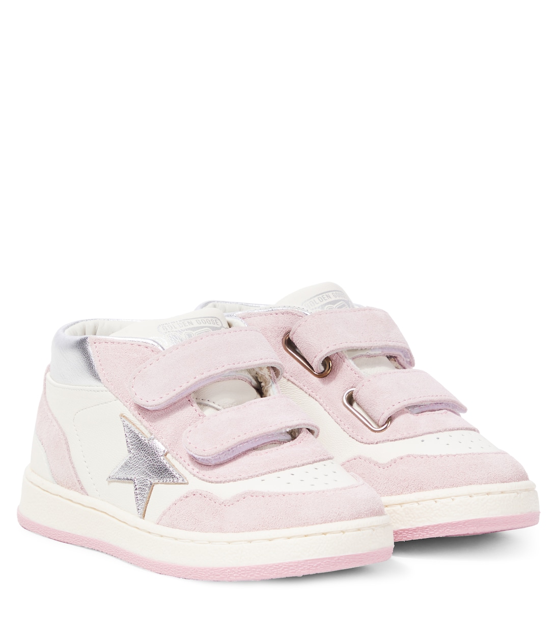 

Кожаные кроссовки Baby June Golden Goose Kids, White/Pink/Silver