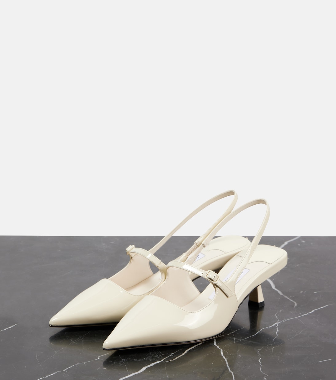 Туфли-лодочки Didi 45 из лакированной кожи с открытой пяткой Jimmy Choo, Latte — фото 4