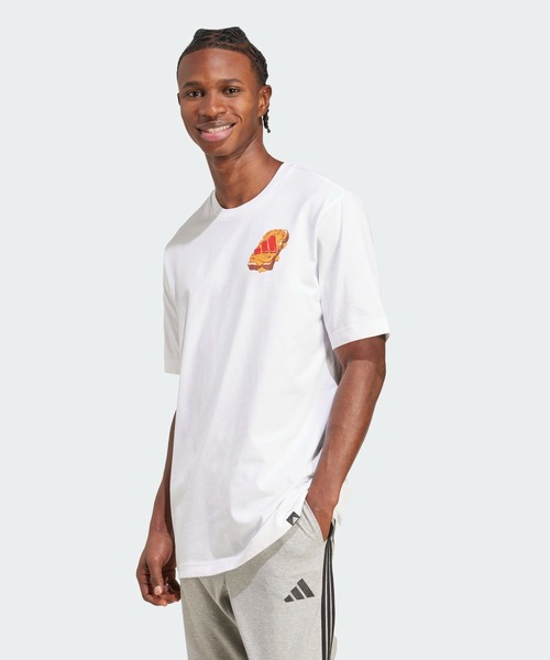 

Футболка с капюшоном, с графическим принтом Adidas, белый