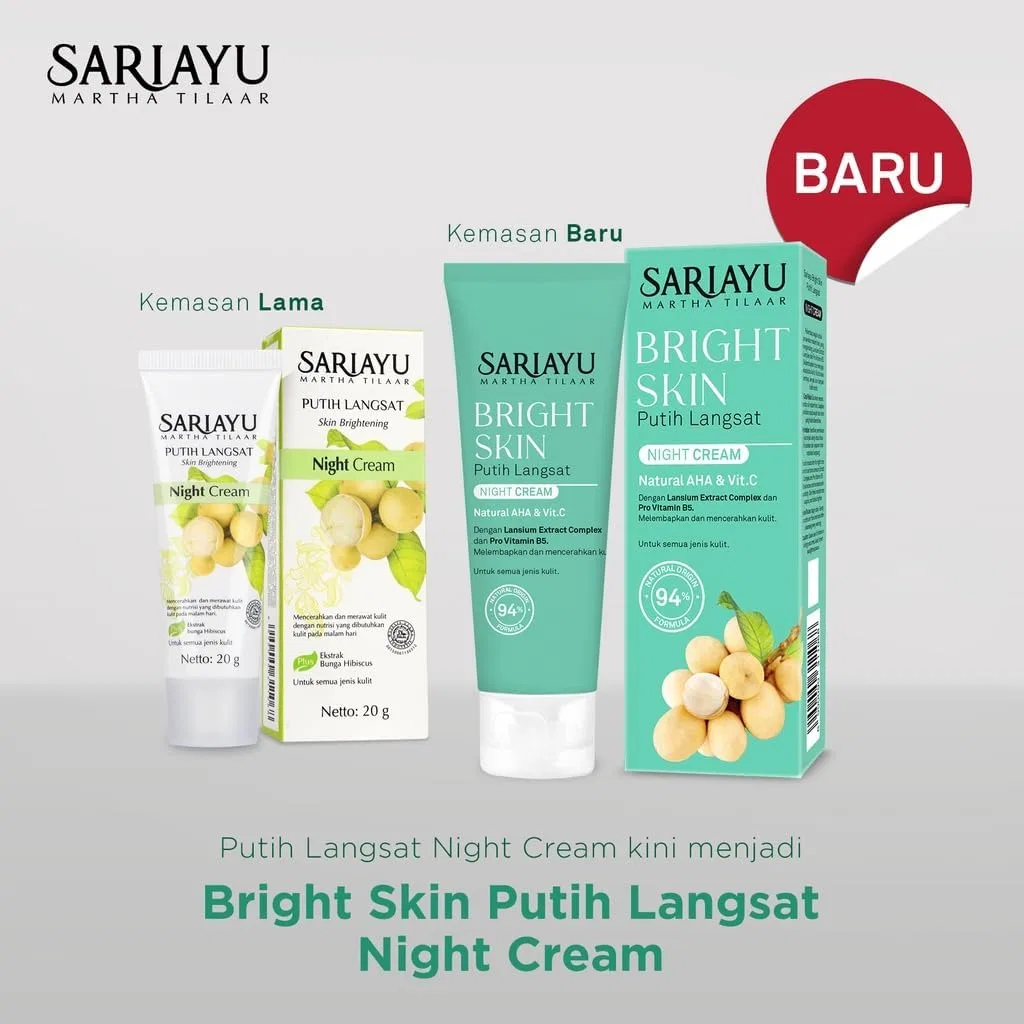 Крем для лица — Ночной SARIAYU Bright Skin Putih Langsat, 20 г — фото 2