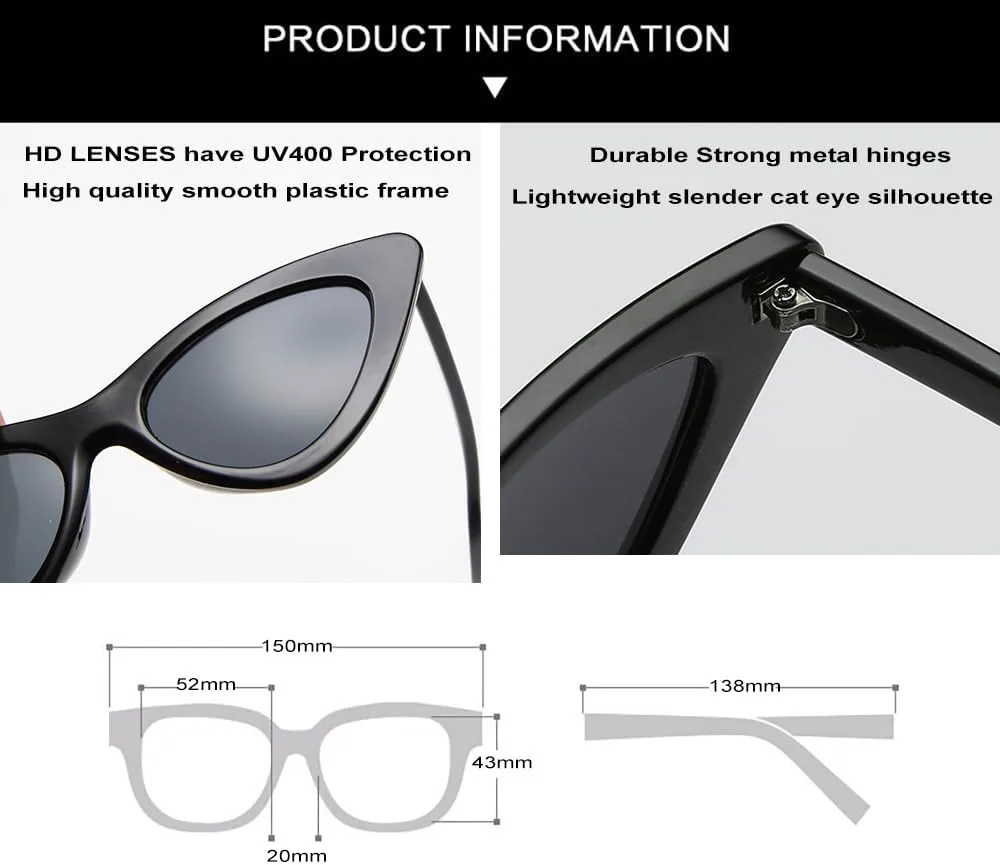 

Солнцезащитные очки «кошачий глаз» для женщин, модные винтажные треугольные солнцезащитные очки в ретро-стиле с узкой пластиковой оправой Azoxus, Leopard