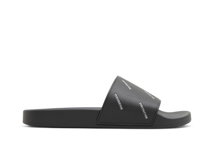 

Кроссовки Balenciaga Pool Slides 'Repeat Logo - Black Silver', черный