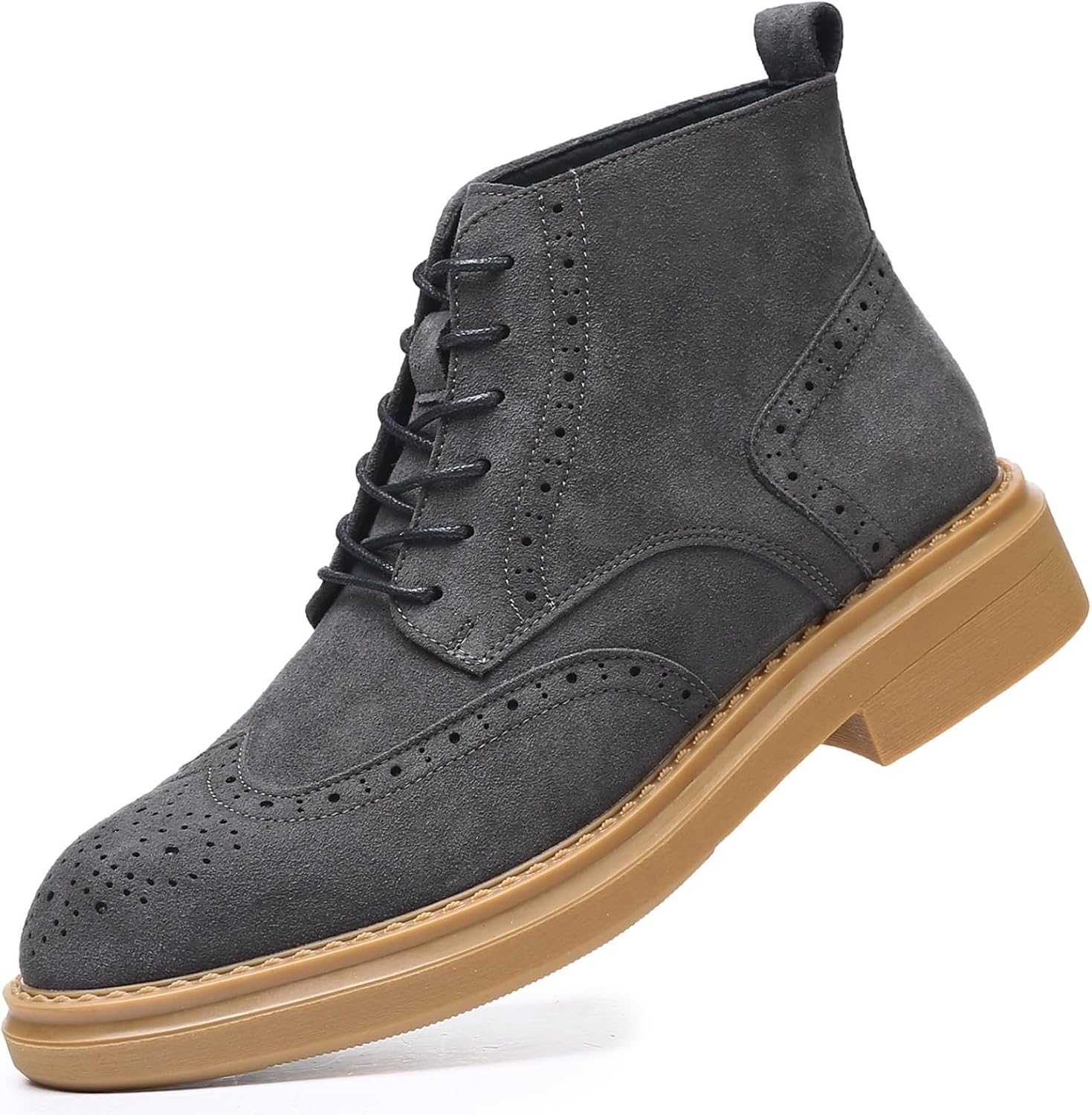 

Мужские ботинки-чукка из натуральной замши, комфортные броги с крылатым носком Yrzhgdl, серый