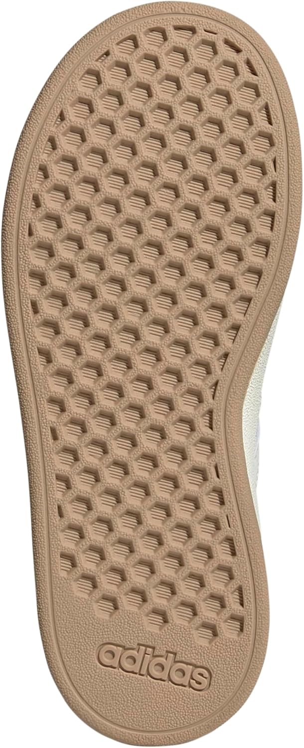 Детские кроссовки Adidas Grand Court 2.0 унисекс с эластичными шнурками и ремешком, слоновая кость/ярко-аквамариновый — фото 3