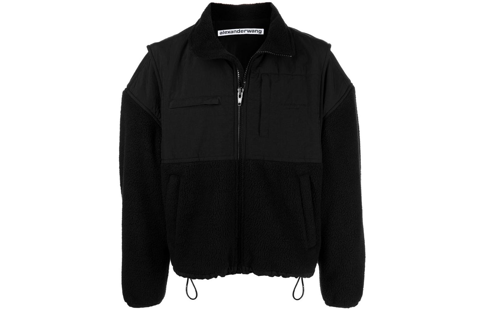 

Куртка флисовая свободного кроя на молнии Alexander Wang, черный