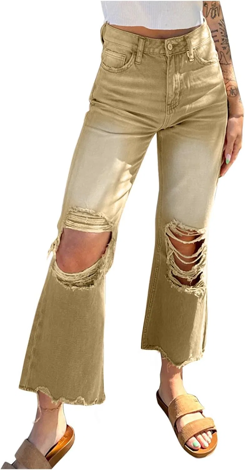 Джинсы клеш, желтые, Women's