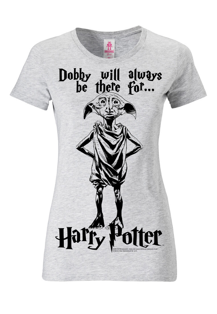 

Футболка Logoshirt Dobby Will Always Be There For, цвет grau-meliert