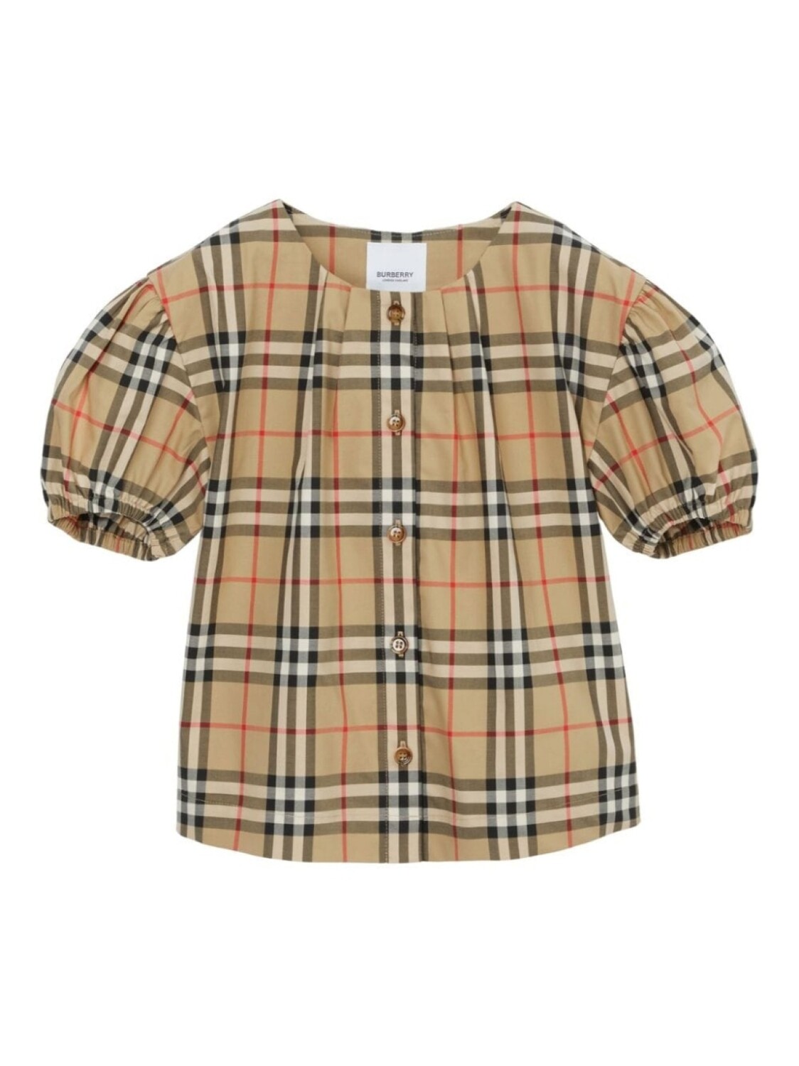

Burberry Kids твиловая блузка в клетку, коричневый