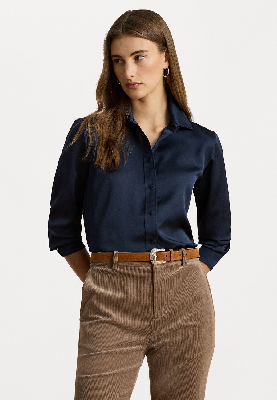 

Блуза Lauren Ralph Lauren CLASSIC FIT SATIN CHARMEUSE SHIRT, Navy/Dark Blue
