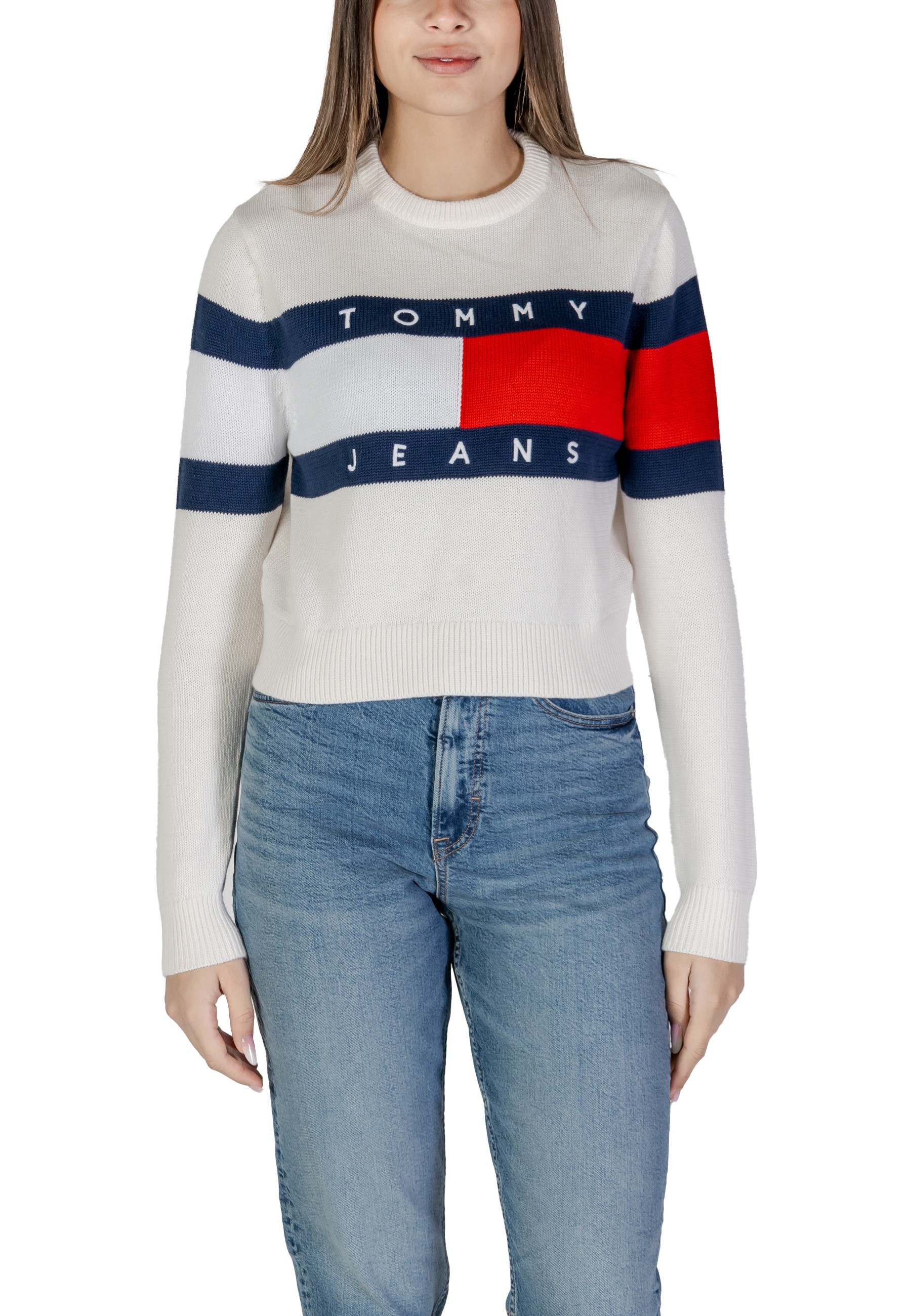 

Джемпер Tommy Jeans хлопковый с логотипом, белый