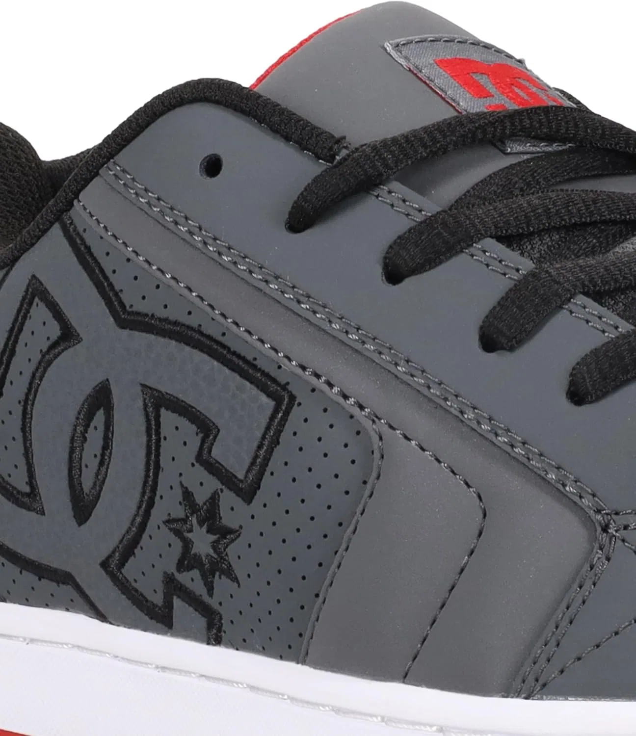 Кроссовки для скейтбординга DC Shoes Net, серые/черные/красные — фото 2