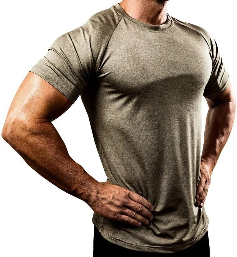 

Мужская футболка для фитнеса Solid Color, дышащая, легкая Kenhansion