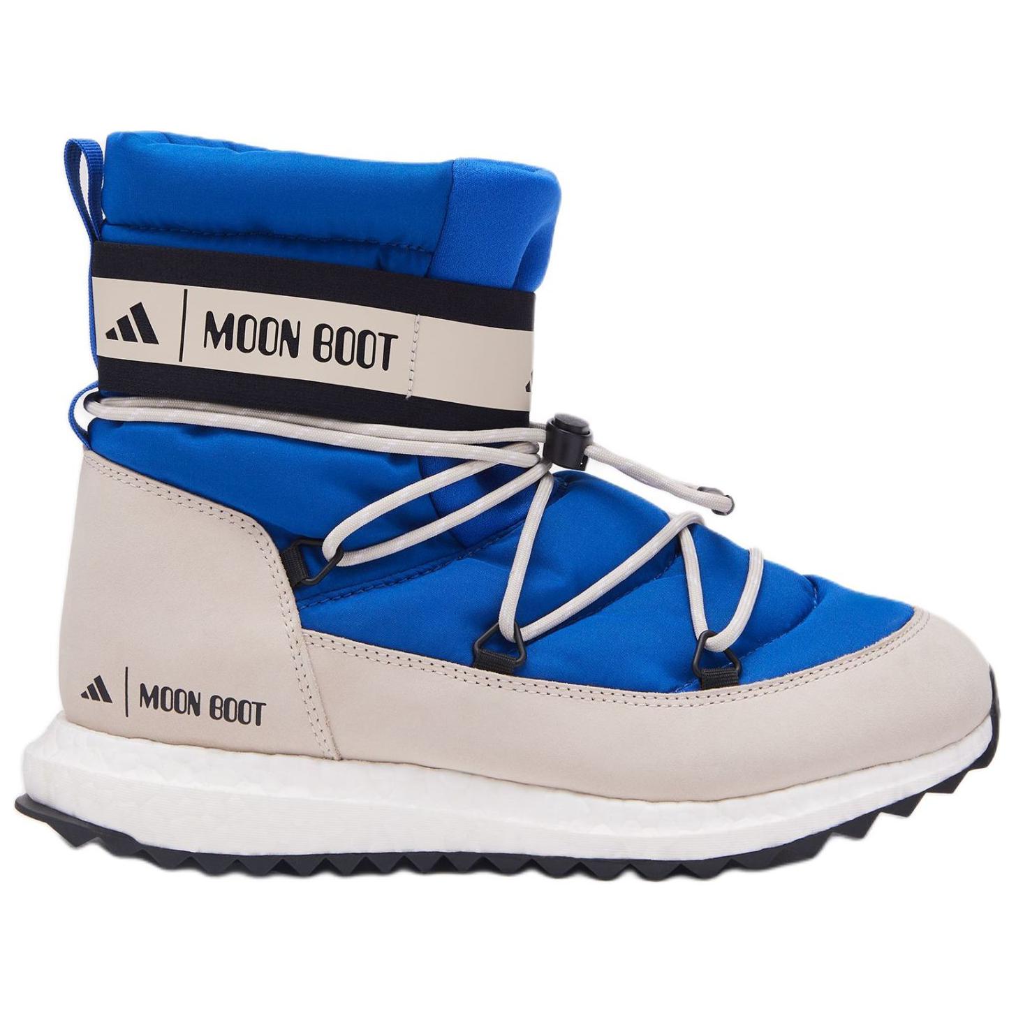 Зимние ботинки женские Adidas x Moon Boot со шнуровкой, сине-бежевый — фото 2