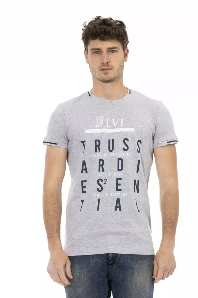 

Серая хлопковая мужская футболка Trussardi