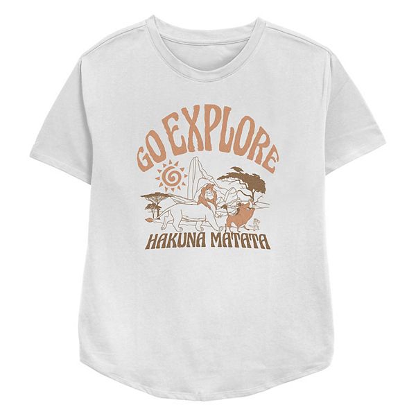 

Футболка с принтом Hakuna Matata, The Lion King, Simba, Pumbaa & Timon, женская, relaxed fit Disney