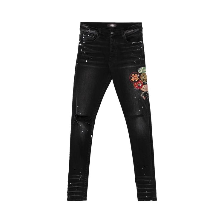 

Джинсы Amiri Vintage Patch Skinny Jean Aged Black, черный