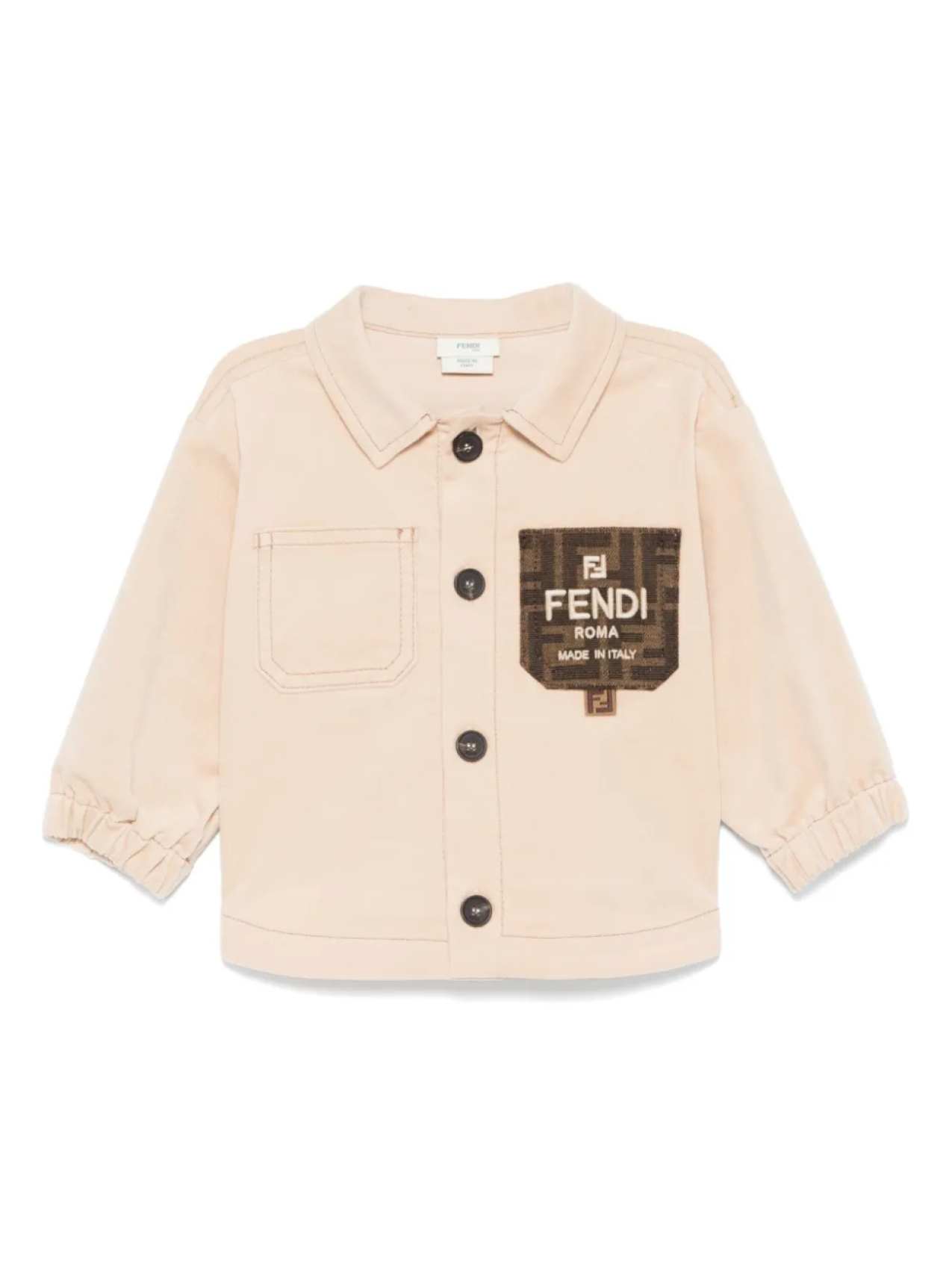 

Рубашка с логотипом FF Fendi Kids, коричневый