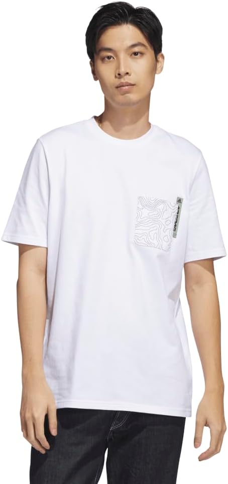Мужская футболка City Escape Graphic Pocket Short Sleeve T-Shirt ENC41 Adidas, белый — фото 2