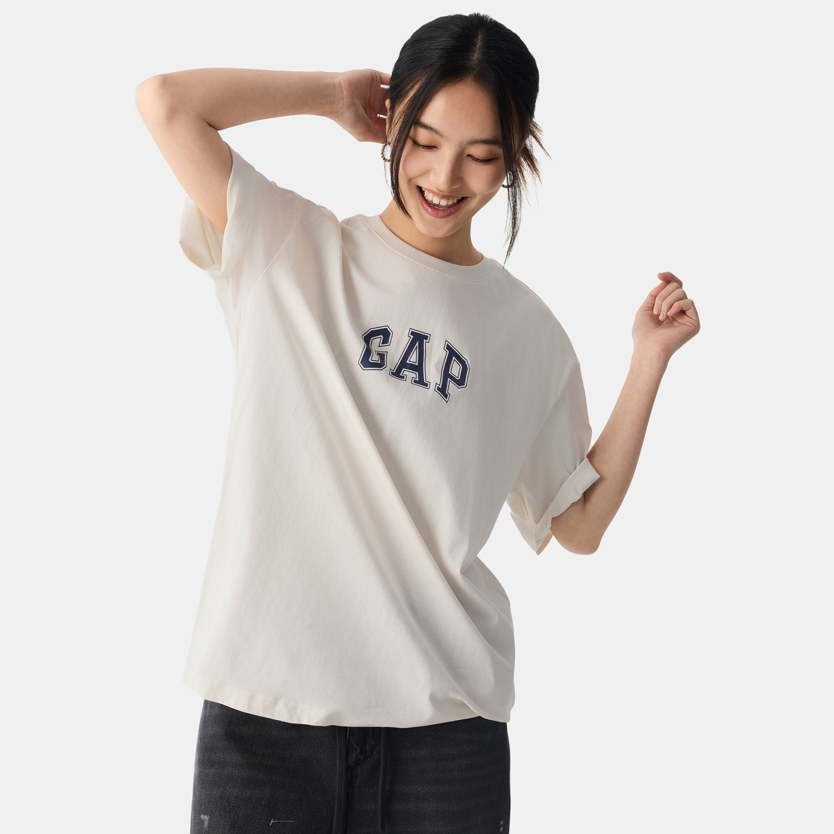 Футболка Unisex Crew Neck Moderate GAP, черный — фото 4