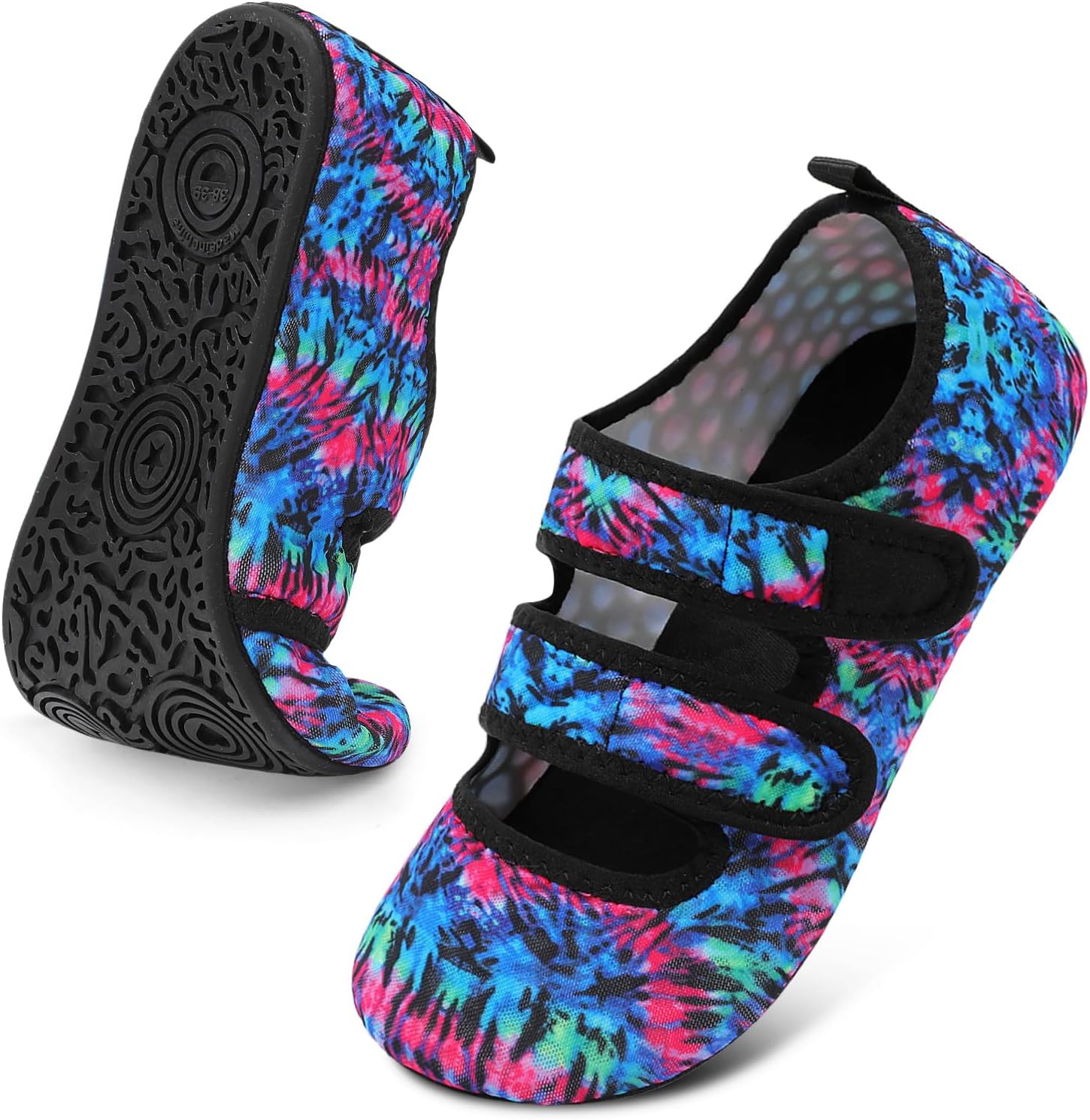 

Обувь для воды Barerun для женщин и мужчин, широкая, пляжная, плавательная, аквааэробика, быстросохнущие, для бассейна, реки, моря, сандалии, нескользящие, Bluetiedye