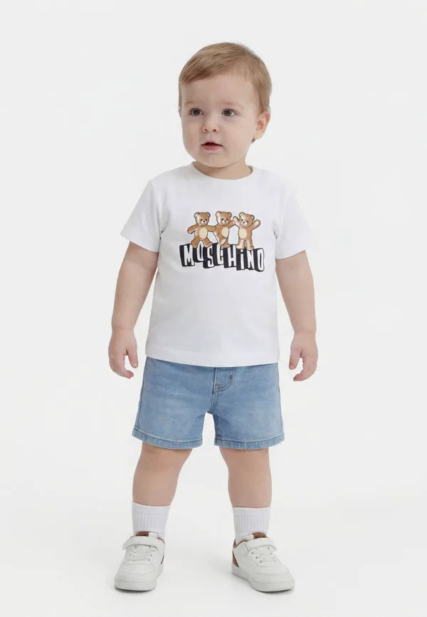 Футболка унисекс с принтом "дополнение к малышу" Moschino, Bianco Ottico