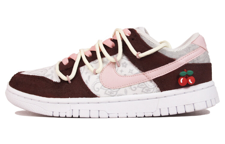 

Кроссовки Nike Dunk Skateboarding Shoes Women's Low-top White/burgundy, цвет Burgundy