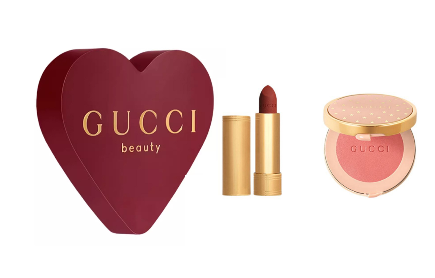 

Набор подарков для макияжа soft matte starlight: бархатная помада 3,5 г, легко растушевывается, натуральная стойкая + румяна starry 5,5 г GUCCI