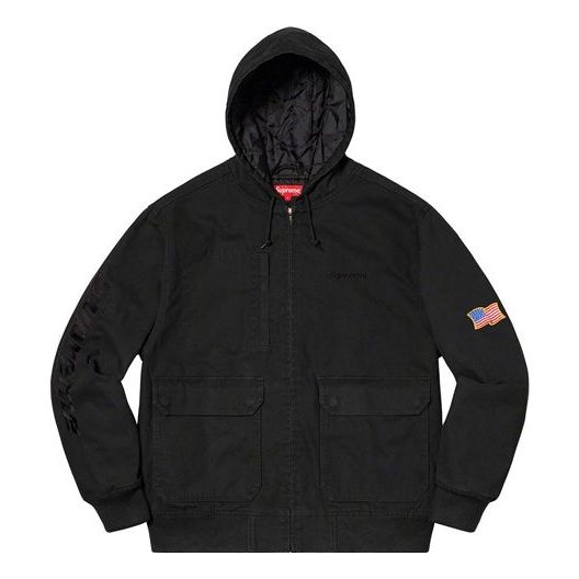 

Куртка ss20 week 2 canvas hooded work jacket Supreme, черный