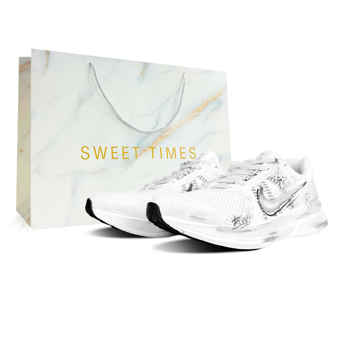 

Беговые кроссовки Run Swift 2 мужские, устойчивые к истиранию, дышащие, с низким верхом, бело-синие Nike, светло-серый