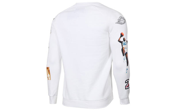 Толстовка Air Jordan Athleisure Casual Sports Printing Round Neck Long Sleeves White, белый — фото 2