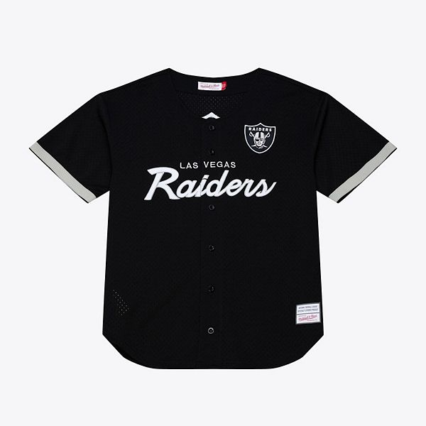 

Мужская черная футболка Las Vegas Raiders Head Coach с сетчатыми вставками Mitchell & Ness