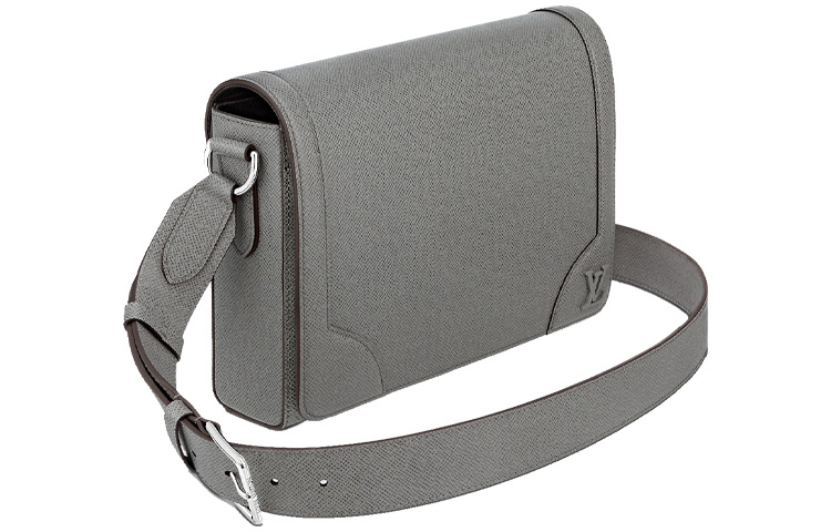 LOUIS VUITTON Сумка-мессенджер из тисненой кожи Embossed Cow Leather, мужская, серый — фото 2