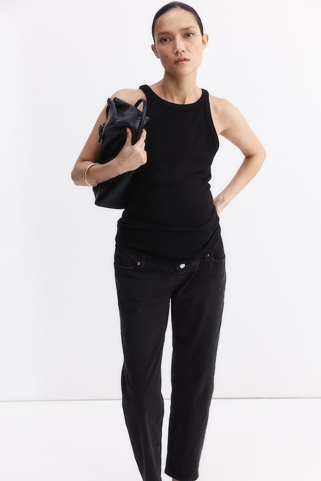 

Джинсы Mama slim mom ankle H&M, черный
