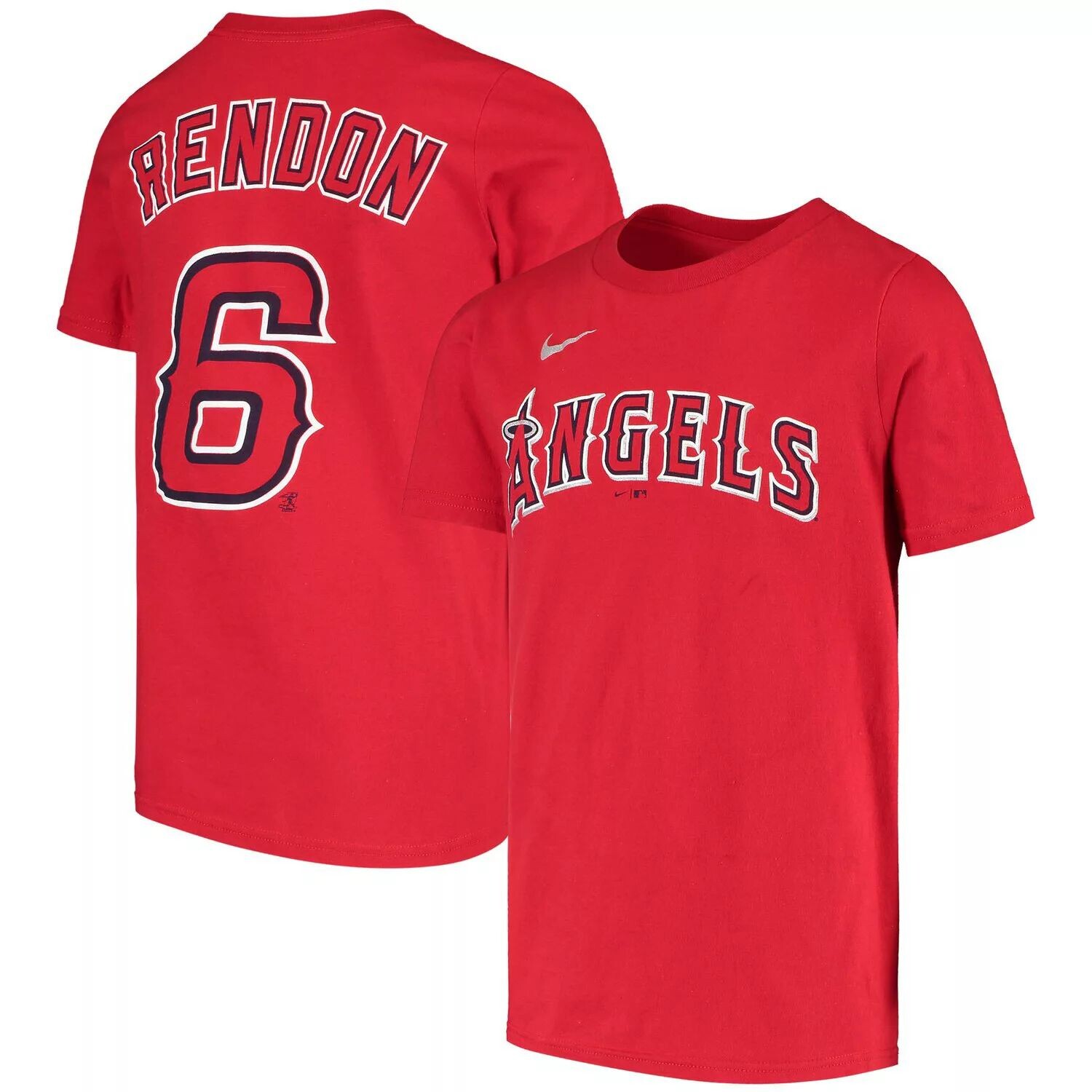 Молодежная красная футболка Nike Anthony Rendon Los Angeles Angels с именем и номером Nike — фото 4