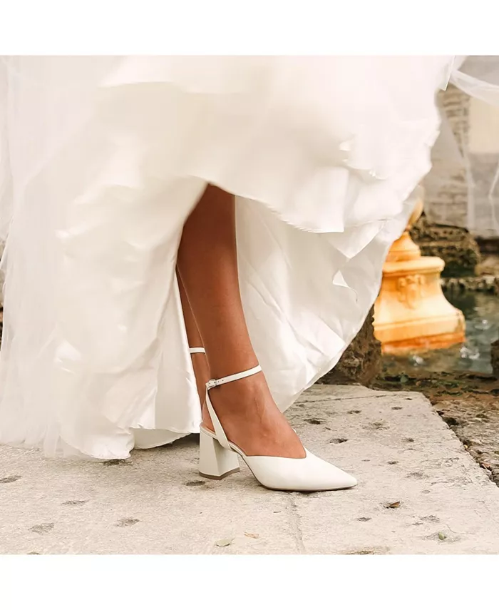 Женские белые свадебные шлепанцы Marilyn Customizable V Mules Alterre, белый — фото 2