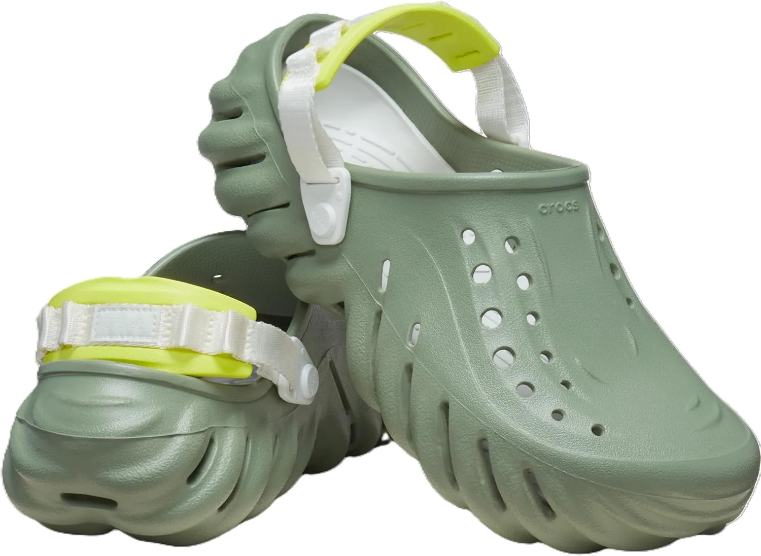 Сабо Crocs Unisex Echo Clogs Wooden Shoes, зеленый — фото 2