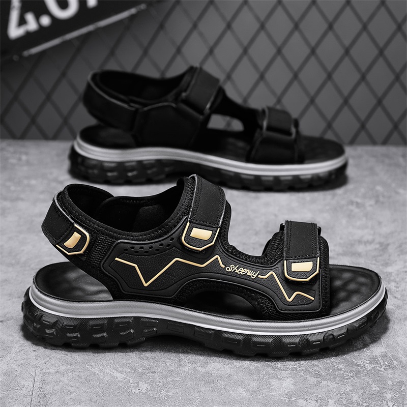 GAISIMA Пляжные сандалии мужские черно-желтые, цвет Black Yellow — фото 2