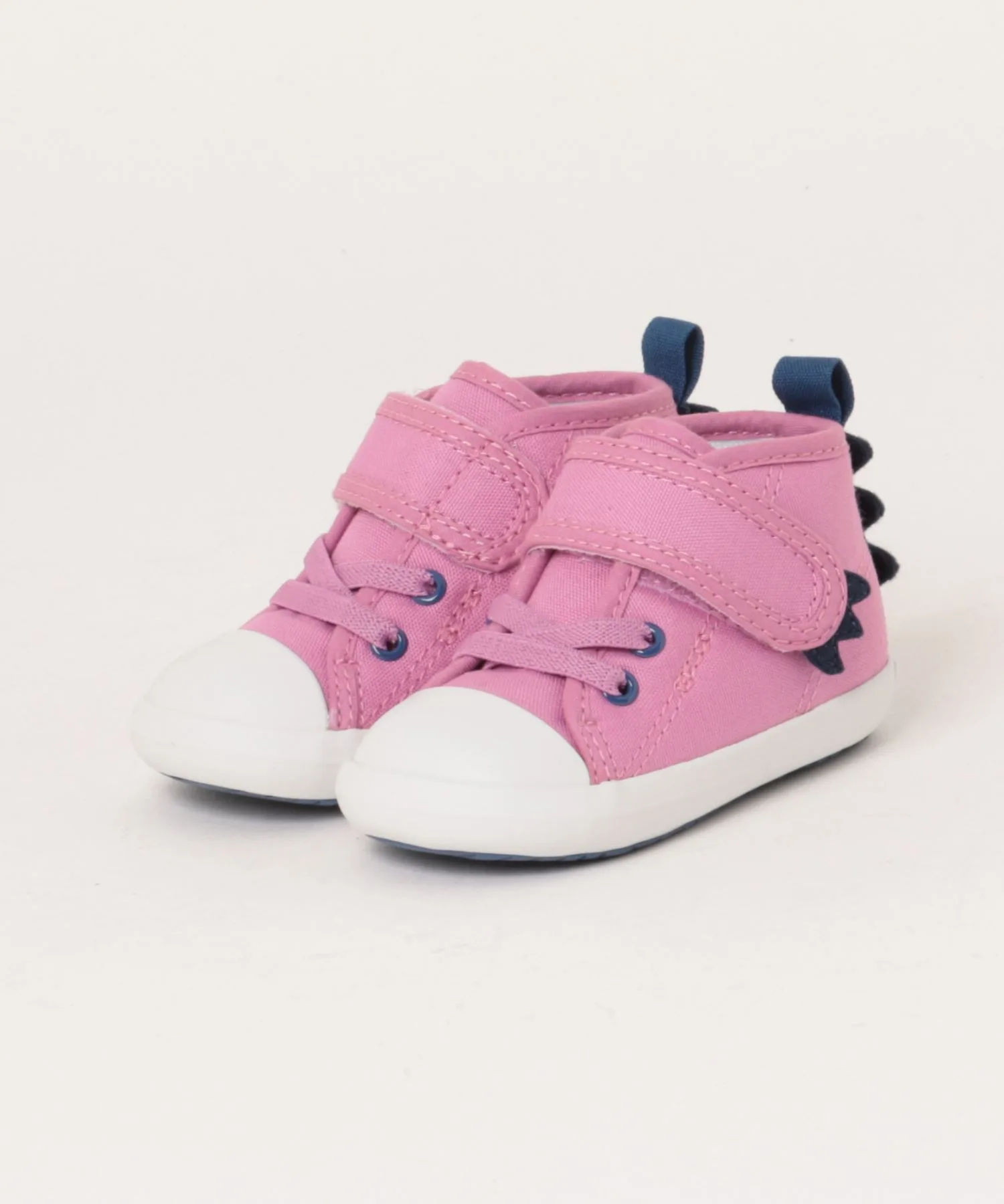 Детские кроссовки с липучками и динозавром Converse BABY ALL STAR N DINOSAUR V-1 фиолетовые