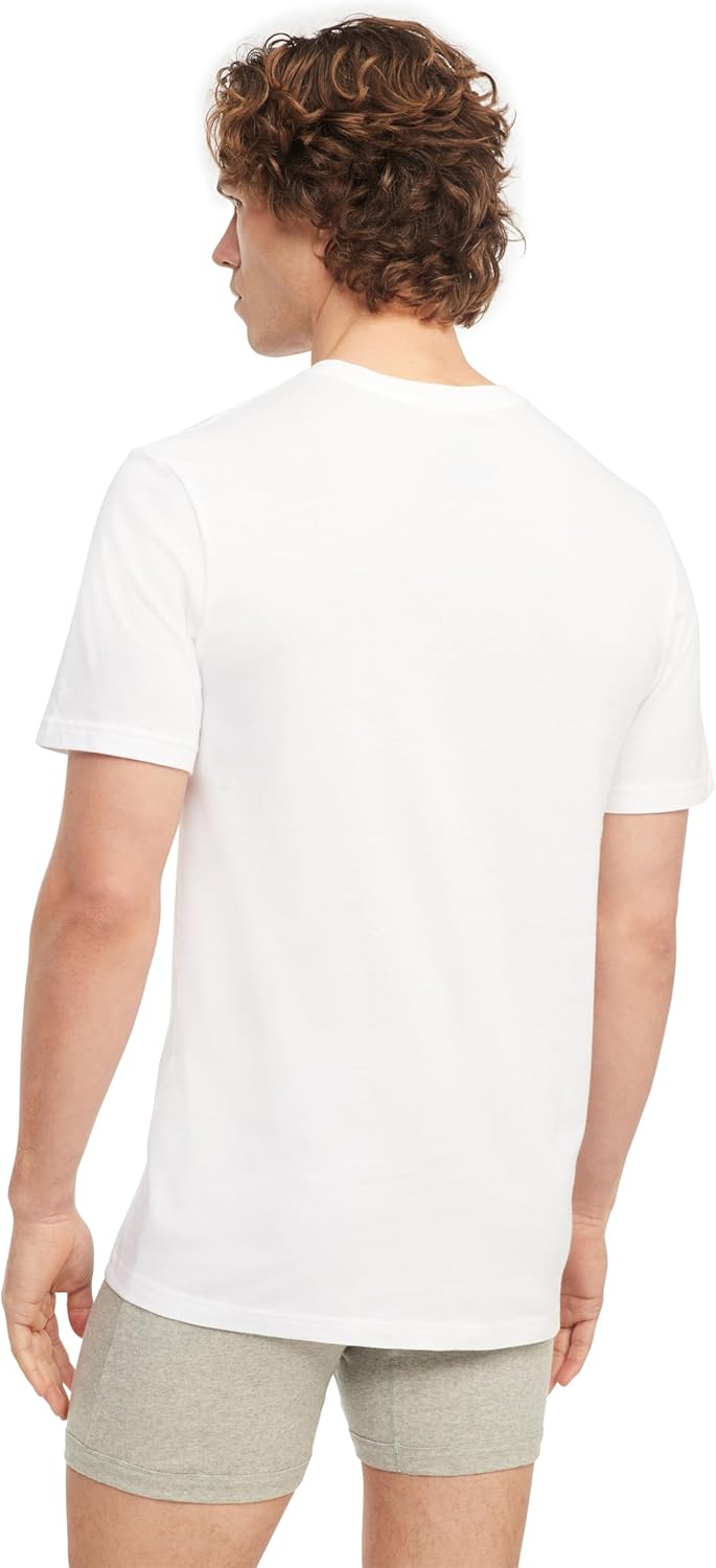 Мужские футболки Tommy Hilfiger, комплект из 3 пар классических хлопковых футболок Slim Fit Crew, 3 Classic White — фото 4
