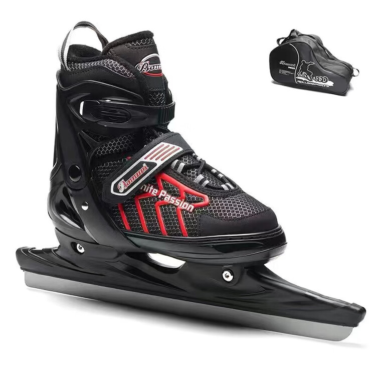 

EDEA Толстые коньки с флисовой подкладкой для фигурного катания, взрослые и детские, для начинающих и занятий в колледже, черно-красные скоростные коньки с чехлом, размер M[-38] 35