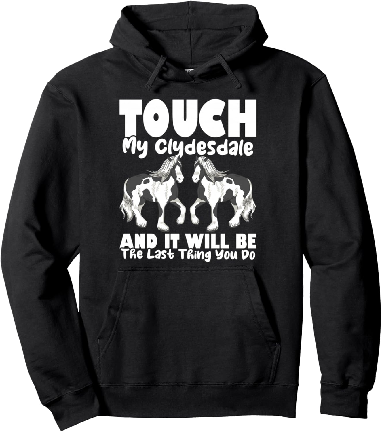 

Худи для любителя тяжеловозов, гигантской породы лошадей клайдсдейл Clydesdale Gifts, черный