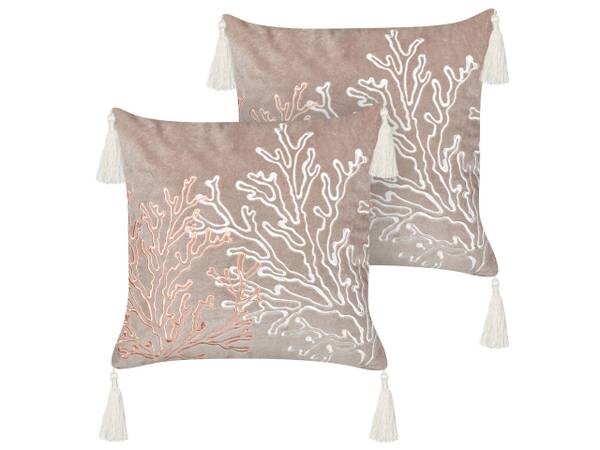 

Подушка Beliani 2 шт MAZZAELLA, 45x45x45 см цвет beige/taupe/weiß