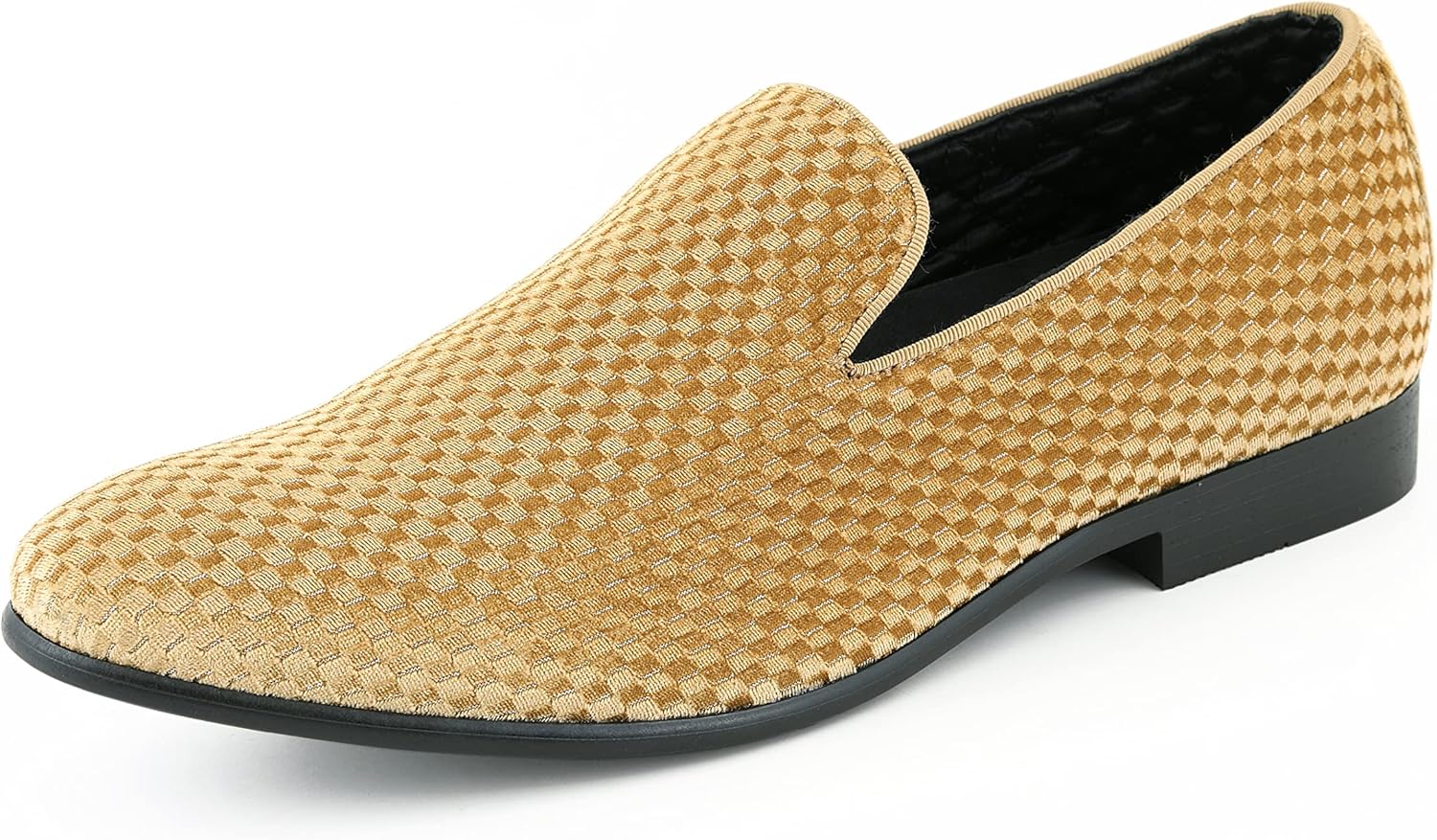 

Мужские деловые туфли Amali Fishman из бархата с стеганым дизайном, без шнуровки, мокасины для мужчин, бархатные лоферы, оригинальные смокинговые мужские туфли-тапочки, золотой