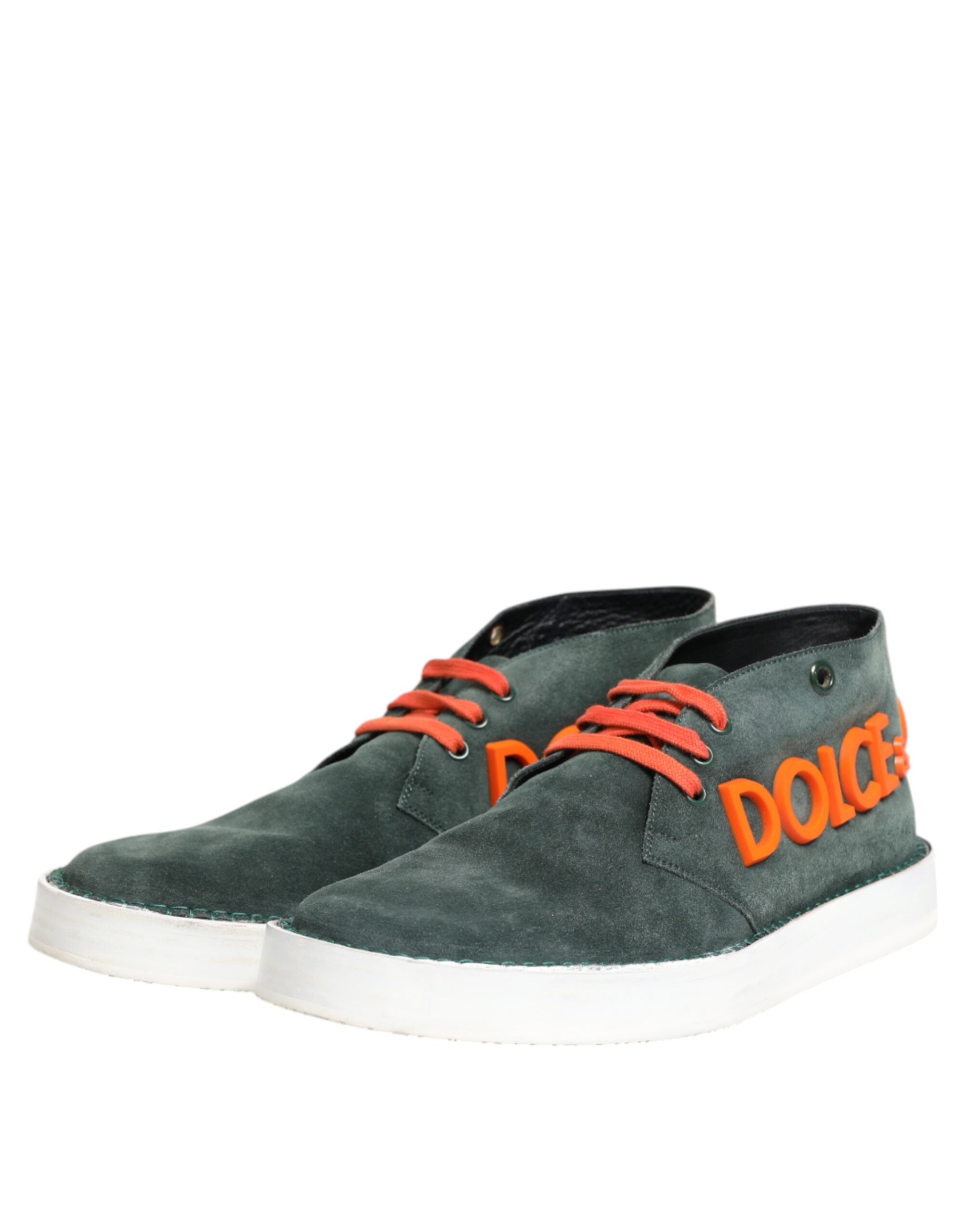 Повседневные мужские кроссовки Green Derby Logo Dolce & Gabbana, зеленый — фото 4