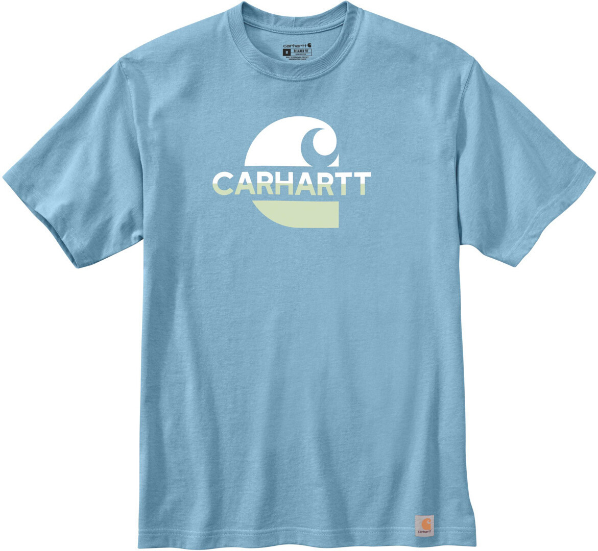

Футболка Carhartt Relaxed Fit Heavyweight C Graphic T-Shirt, цвет Light Blue/White