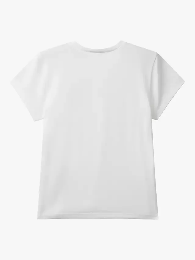 Детская футболка с коротким рукавом и блестящим логотипом, белая Benetton — фото 2