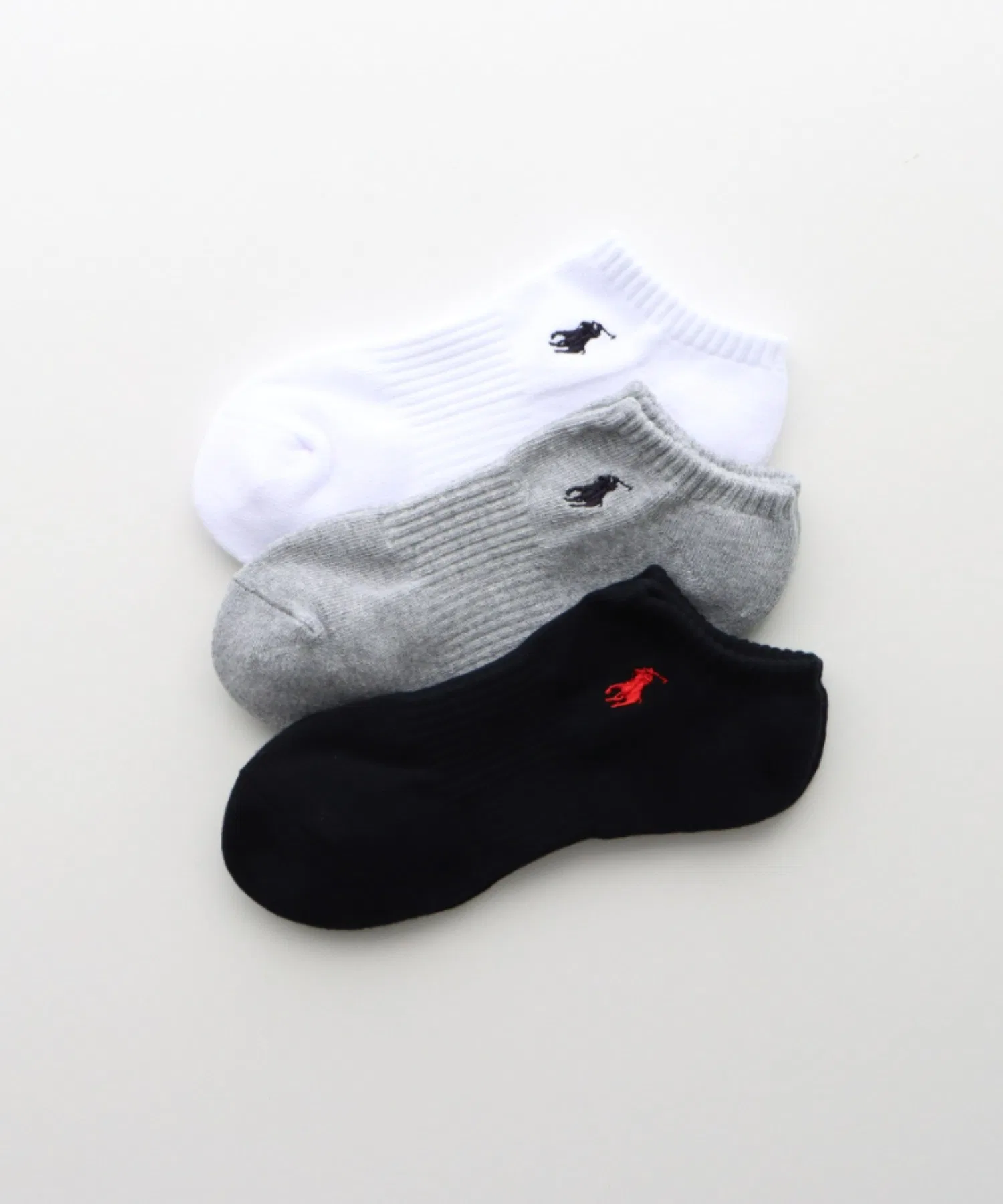[Комплект из 3 шт.] Женские махровые носки для кроссовок POLO RALPH LAUREN с поддержкой свода стопы и точечным дизайном 93246912