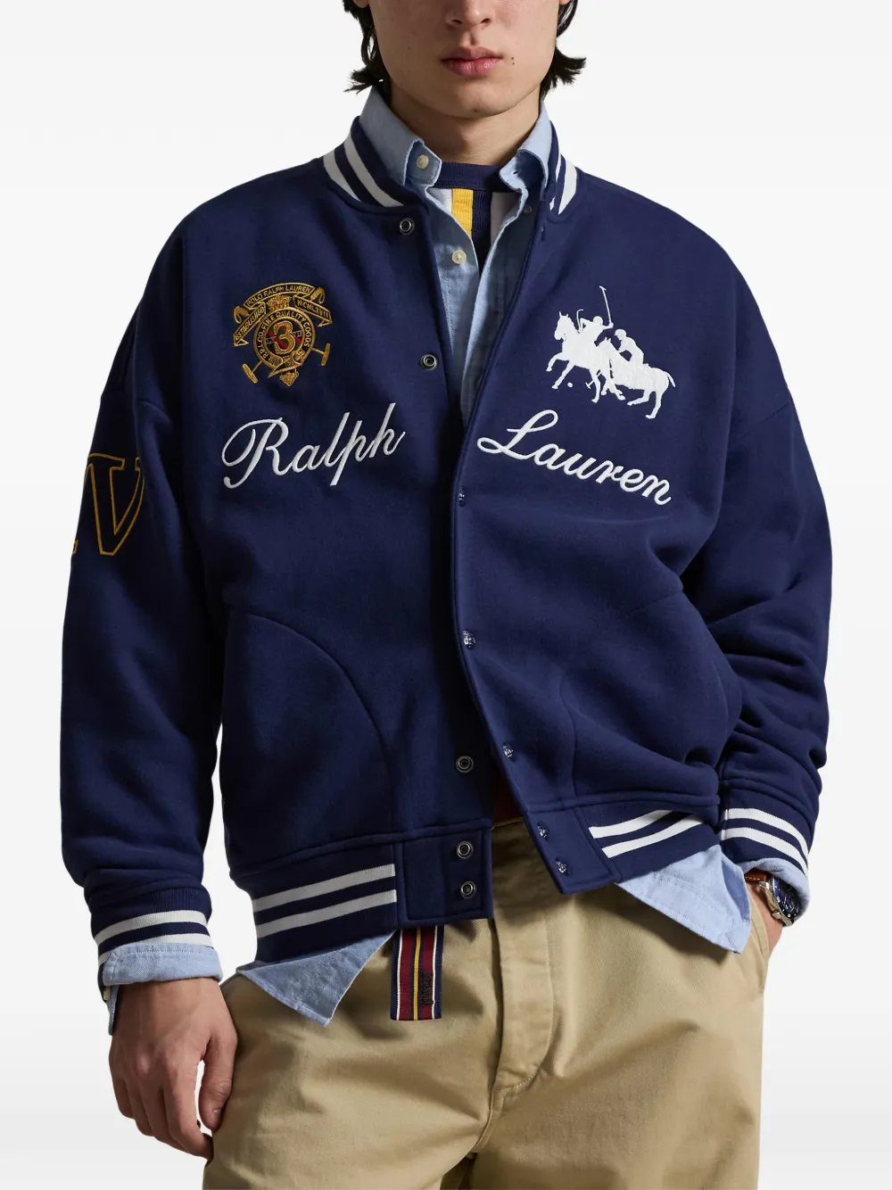 Куртка с двойным логотипом-пони Polo Ralph Lauren, синий — фото 3
